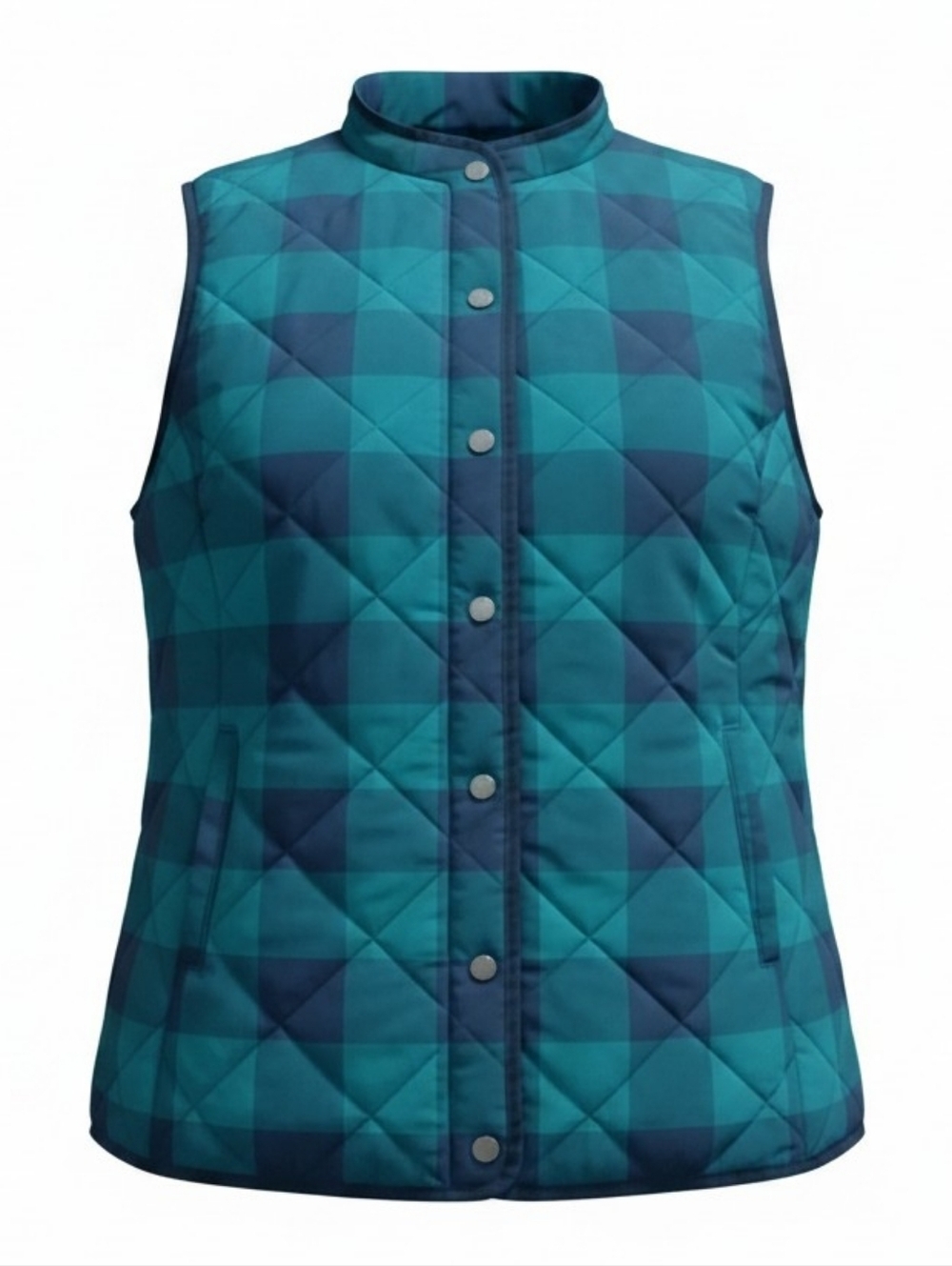 Isaac Mizrahi Women's Live Plaid Quilted Vest Size M